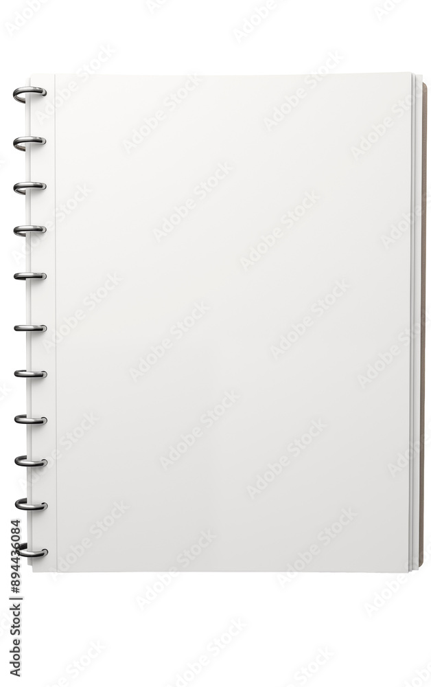 White Blank Spiral Bound Notebook Isolated on White Background White Blank Spiral Bound Notebook Isolated on White Background