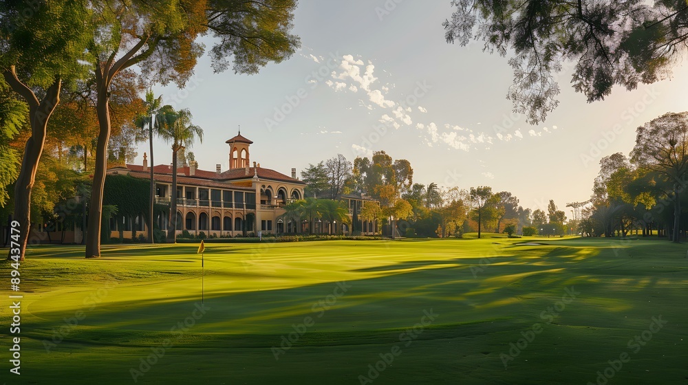 Golf course on the grounds of an ancient image Golf course on the grounds of an ancient image