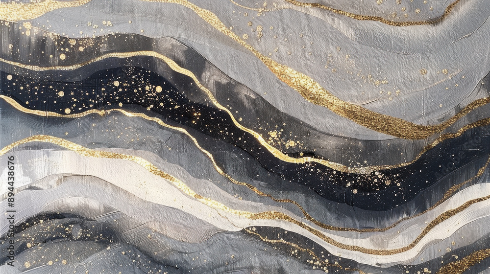 beautiful marble pattern background with grey, white and gold color waves, with golden glittering sparkles on the surface beautiful marble pattern background with grey, white and gold color waves, with golden glittering sparkles on the surface