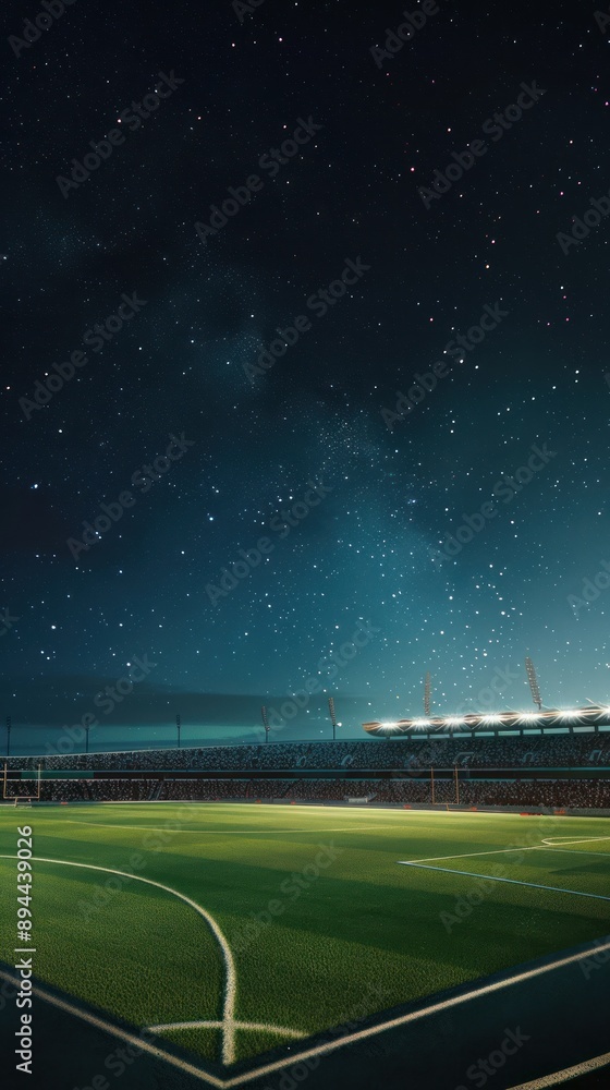 Football stadium under night sky filled with stars Football stadium under night sky filled with stars