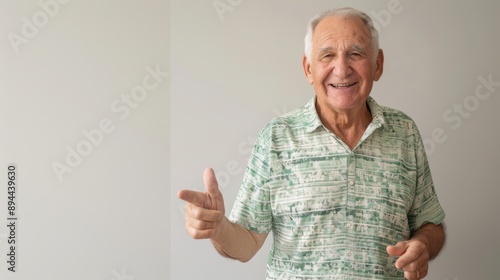 The smiling elderly man photo