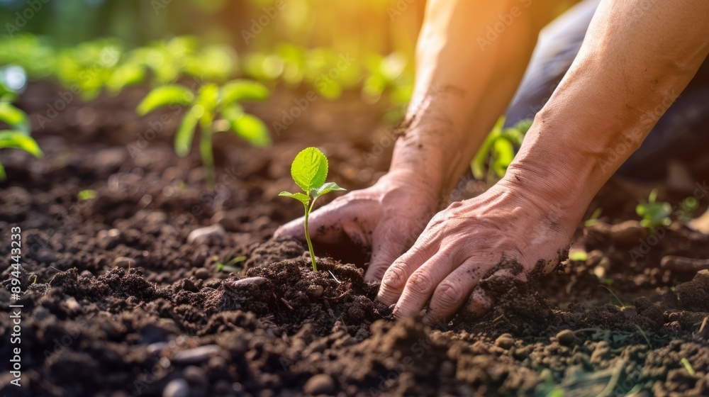 Concept of Sustainability, hands planting trees. Sustainable development goals (SDGs) concept Concept of Sustainability, hands planting trees. Sustainable development goals (SDGs) concept