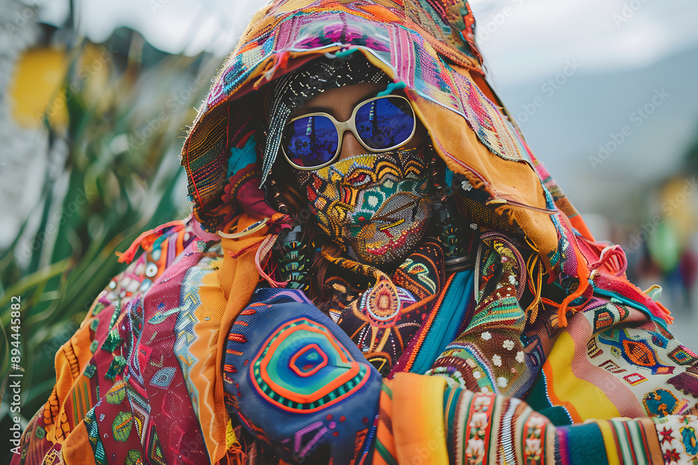 Naklejka premium In Latin America, every August 1st, homage, veneration and expressions of gratitude are paid to Mother Earth for the crops, the abundance of the soil and the good weather. Pachamama Day is celebrated.