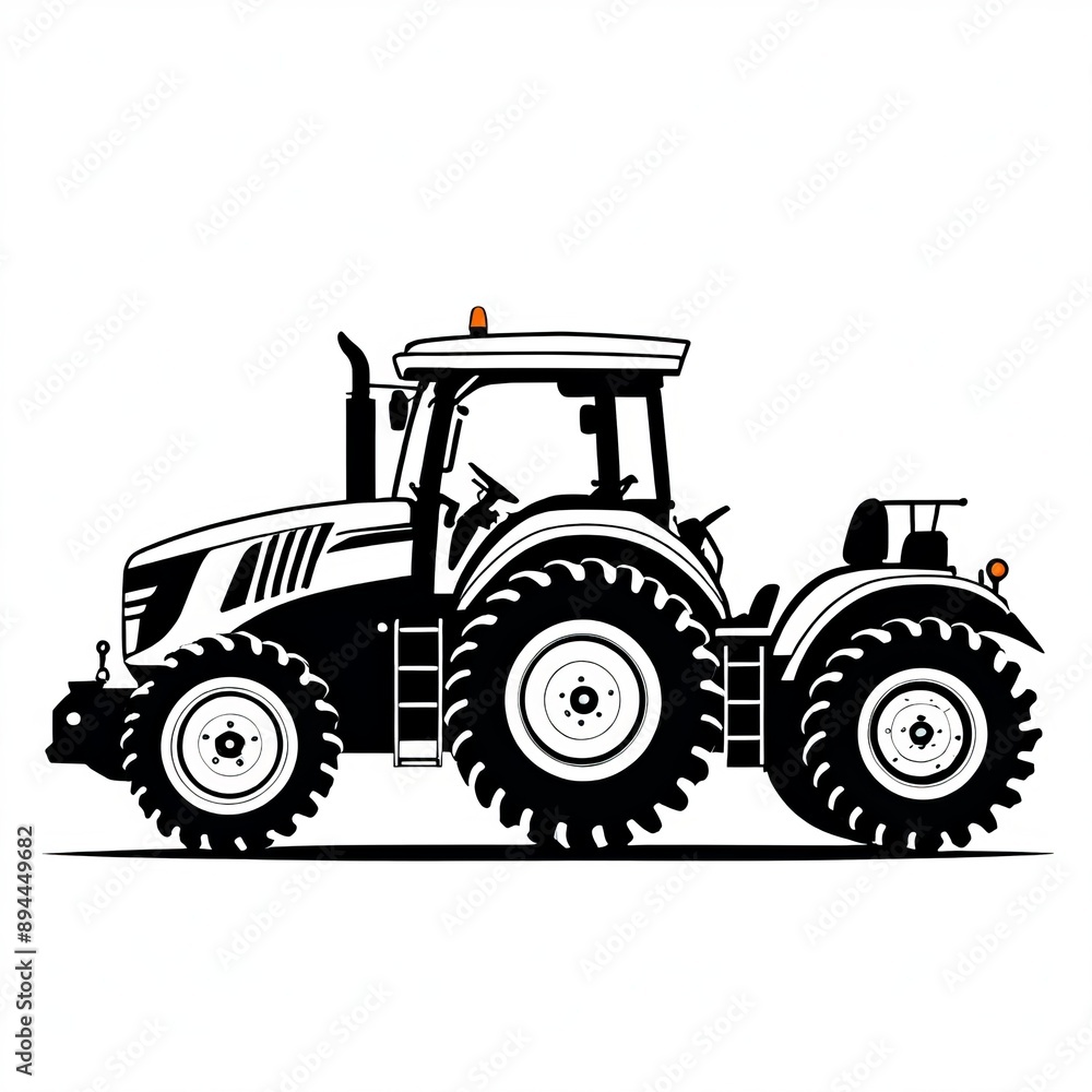 Isolated Silhouette of Farm Vehicle Design Isolated Silhouette of Farm Vehicle Design