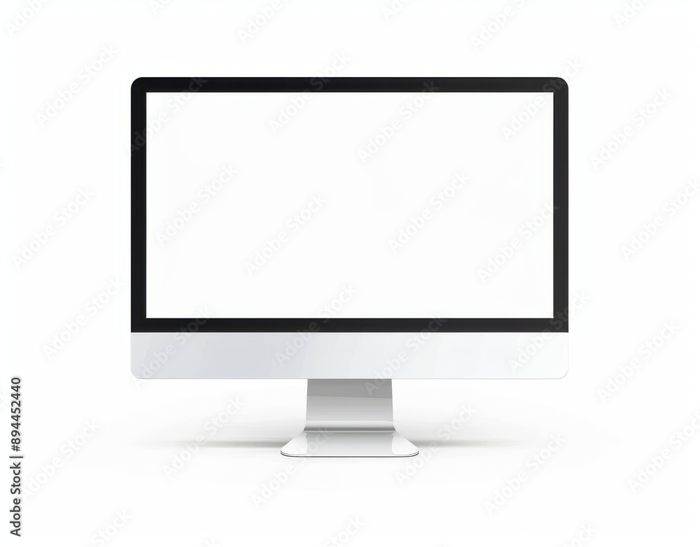 A computer monitor with a black border and a white background. The screen is empty A computer monitor with a black border and a white background. The screen is empty