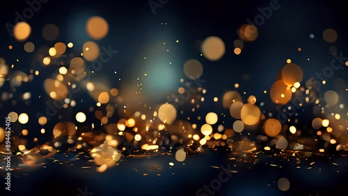 Video of blurry image of a dark blue background with many small, bright yellow circles scattered throughout. The image has a dreamy, ethereal quality to it