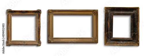 Set of Vintage Empty Picture Frames