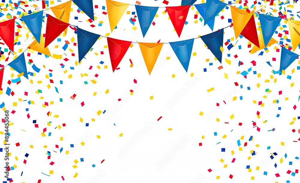 Obraz premium Colorful Party Banners and Confetti