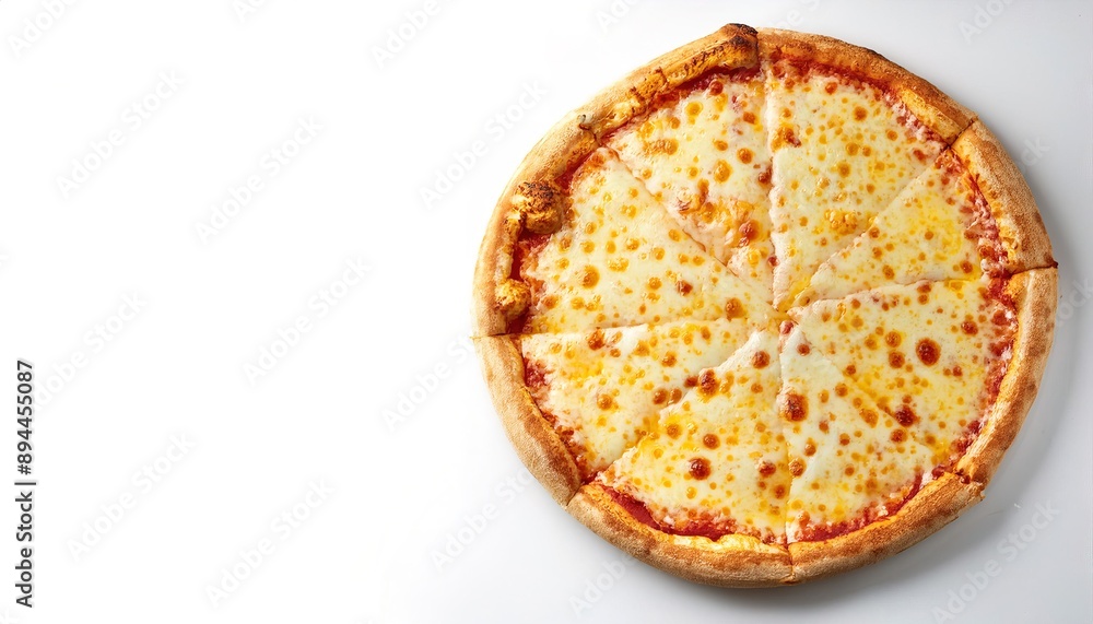 delicious cheeze pizza on isolated on white background with copy space. personal size for one meal with melted mozzarella and a thin layer of red tomato sauce delicious cheeze pizza on isolated on white background with copy space. personal size for one meal with melted mozzarella and a thin layer of red tomato sauce