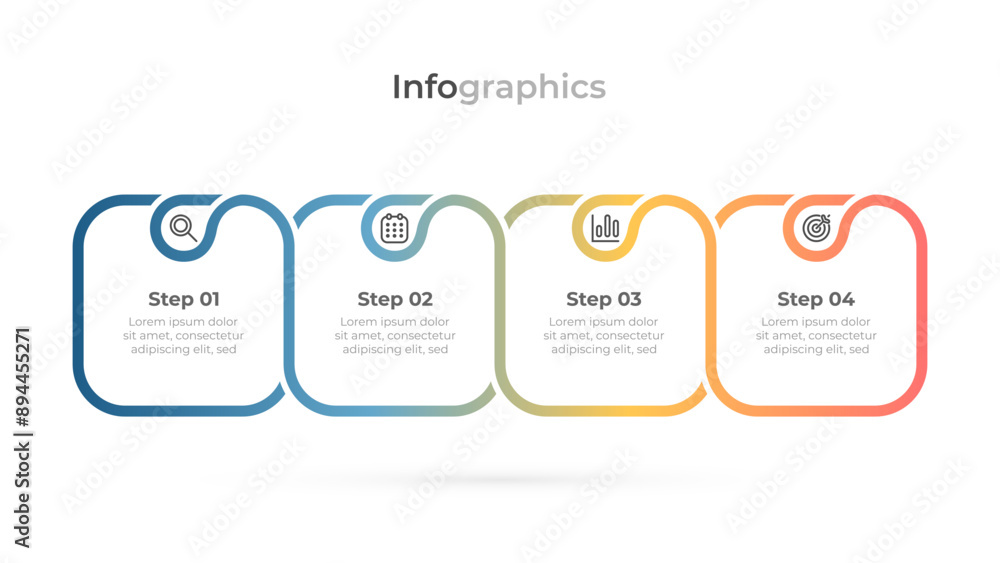 Vector layout infographic design template with marketing icons. Business concept with 4 steps and options. Vector layout infographic design template with marketing icons. Business concept with 4 steps and options.