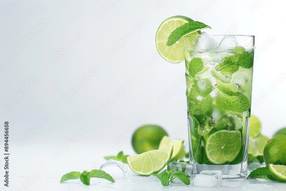 Fresh mojito on white background. Fresh mojito on white background.