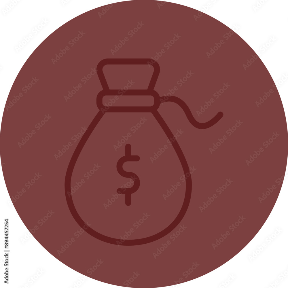 Money Bag Vector Line Maroon Circle Maroon Money Bag Vector Line Maroon Circle Maroon