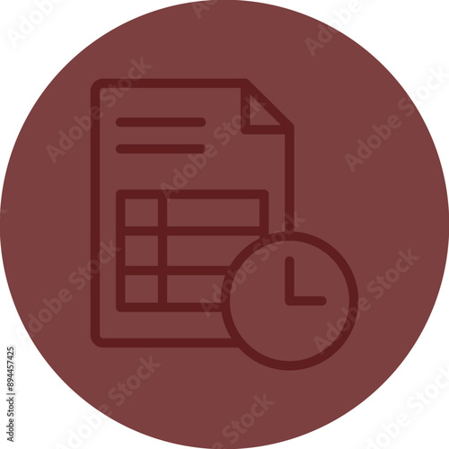Deadline Vector Line Maroon Circle Maroon