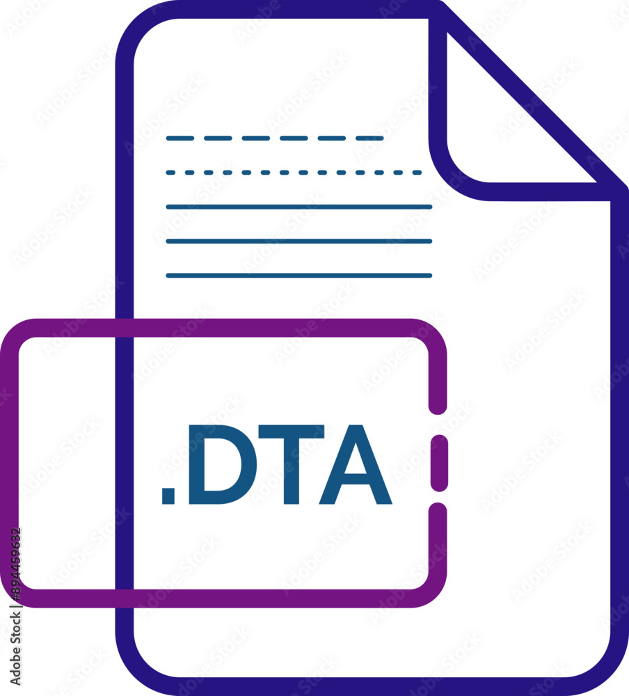 DTA File extension icon little dot and color fill DTA File extension icon little dot and color fill