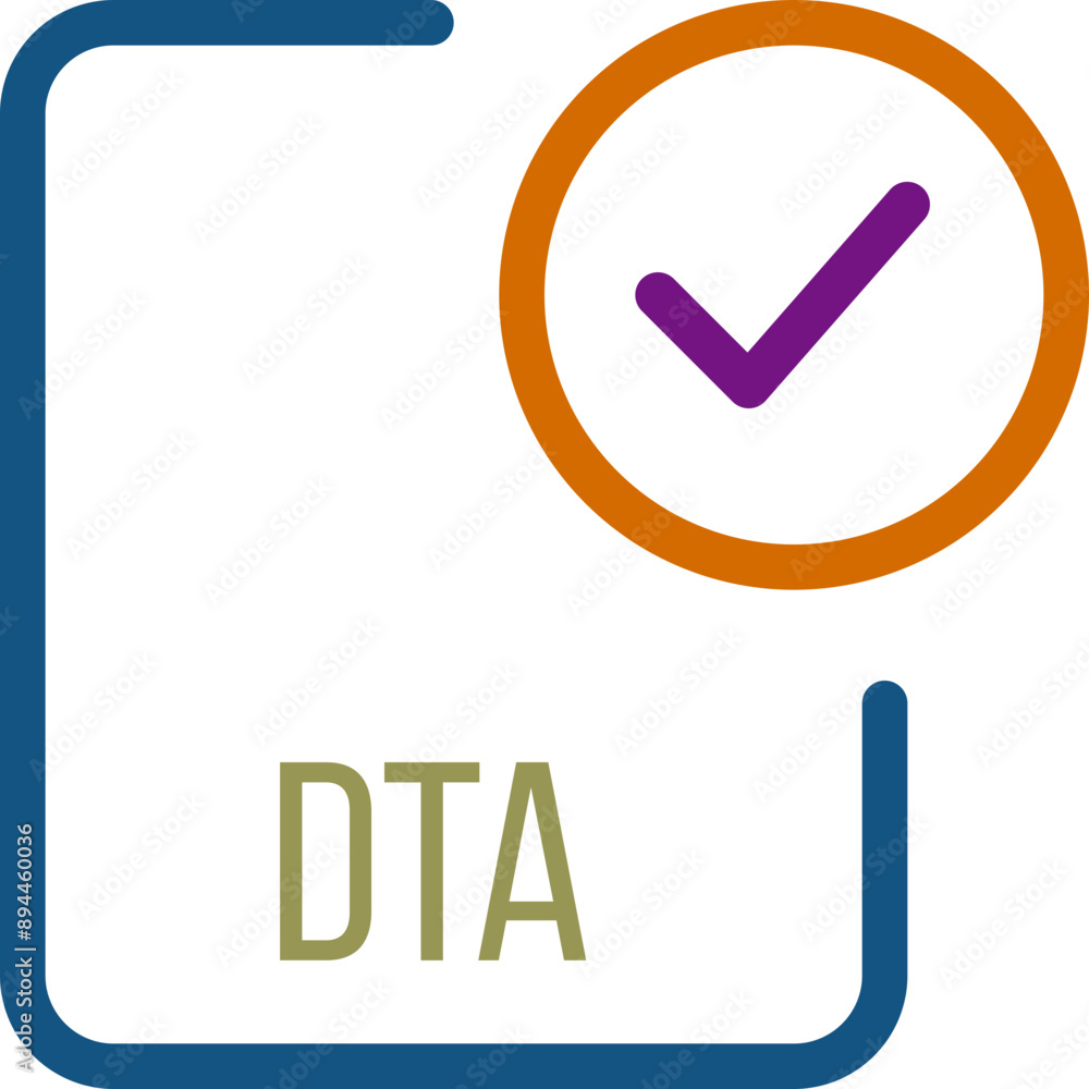 DTA File icon with checked mark DTA File icon with checked mark
