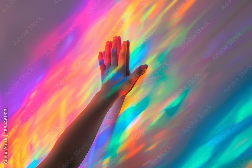 Close-up of hands throwing colorful Holi powder, dynamic action shot, AI Generative. Beautiful simple AI generated image in 4K, unique.
