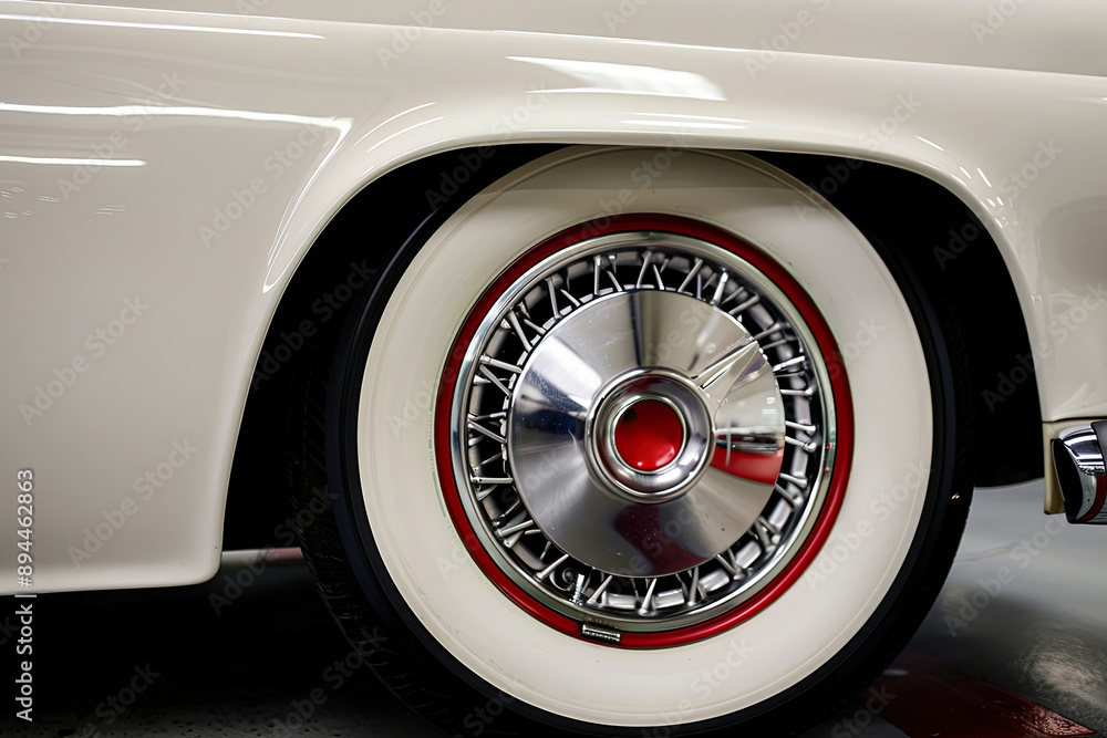 Retro Automobile Wheel Close-Up Retro Automobile Wheel Close-Up