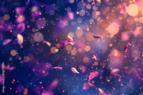 Abstract background with a falling confetti. AI generative