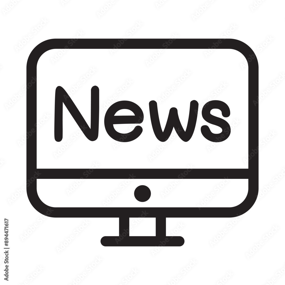 News icon in thin line style. Vector illustration graphic design News icon in thin line style. Vector illustration graphic design