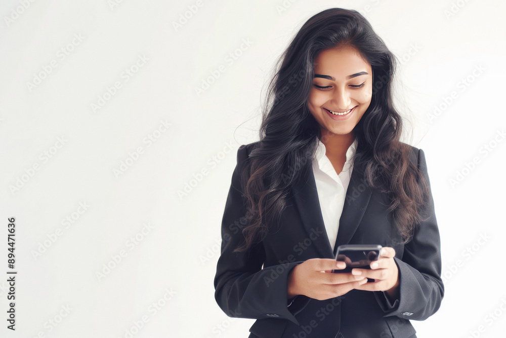 young indian businesswoman using smartphone young indian businesswoman using smartphone