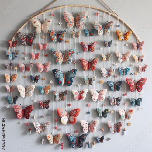 78 71. Fabric Butterfly Wall Hanging_ A colorful and delicate wa photo