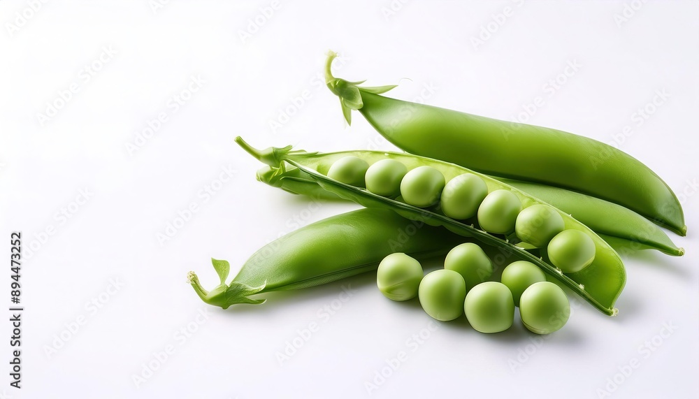 snow pea - Pisum sativumis - an edible pod pea with flat pods and thin pod walls, eaten whole, with both the seeds and the pod. Asian cooking vegetable food and broth concept. Isolated on white snow pea - Pisum sativumis - an edible pod pea with flat pods and thin pod walls, eaten whole, with both the seeds and the pod. Asian cooking vegetable food and broth concept. Isolated on white