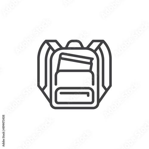 School Backpack line icon