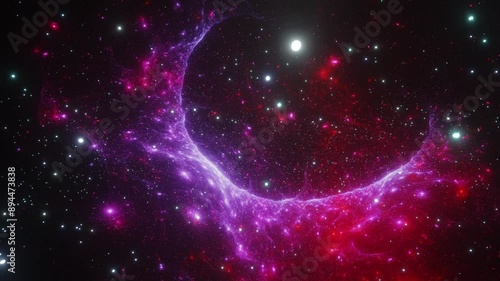 Nebula and galaxy in outer space