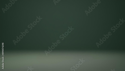Dark green empty studio background