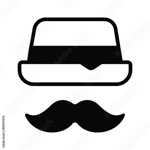 Hat with mustaches denoting icon of father day