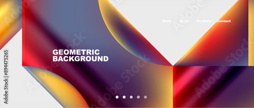 Colorful gradients with abstract geometric shapes. Vector Illustration For Wallpaper, Banner, Background, Card, Book Illustration, landing page