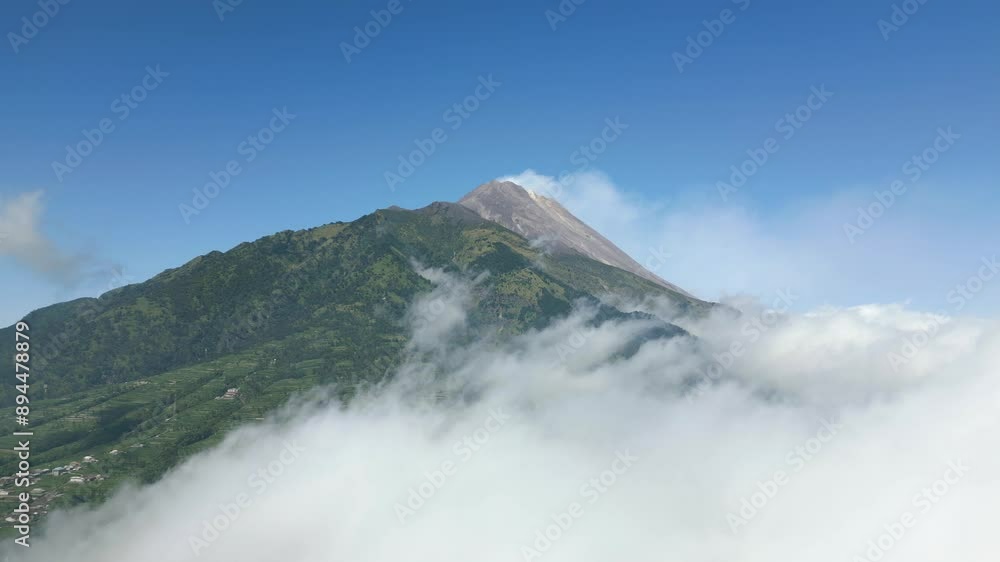 Aerial view of stunning Merapi volcano in Indonesia Aerial view of stunning Merapi volcano in Indonesia