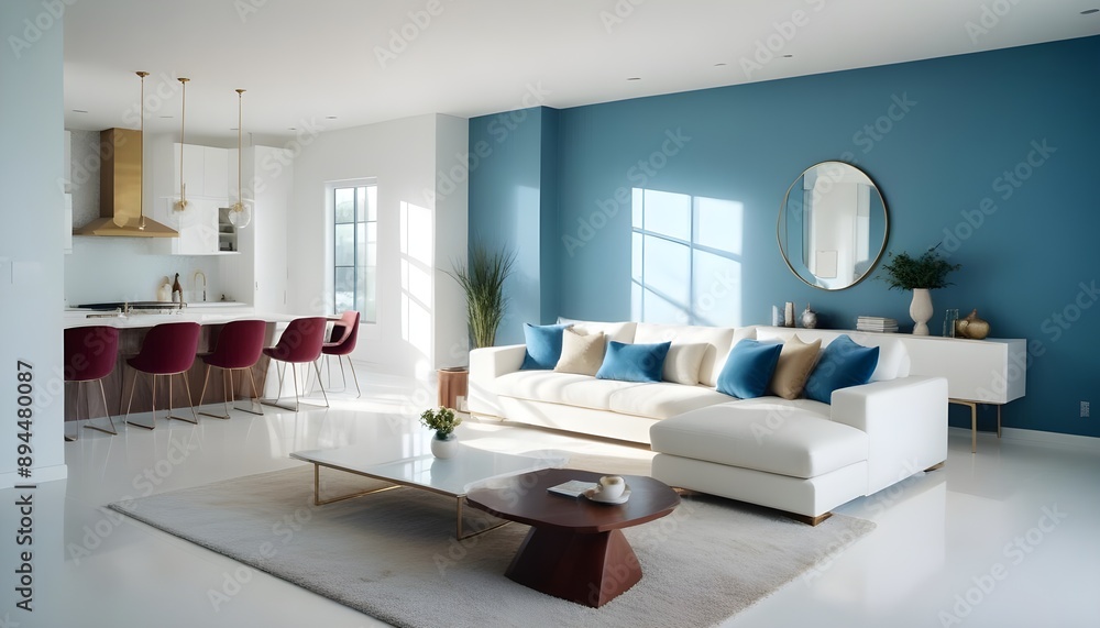 Fototapeta premium Photo interior modern design room 3d illustration