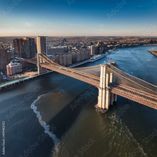 Brooklin Bridge in New York, AI generated photo