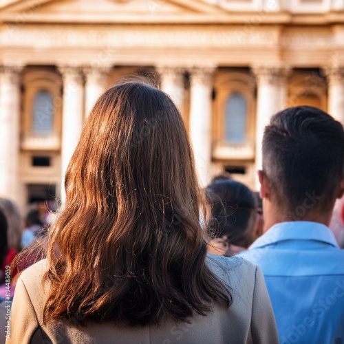 audience in st Peter square, AI generated