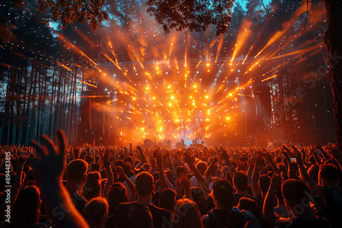 Crowds enjoying live music at an outdoor festival © Anna