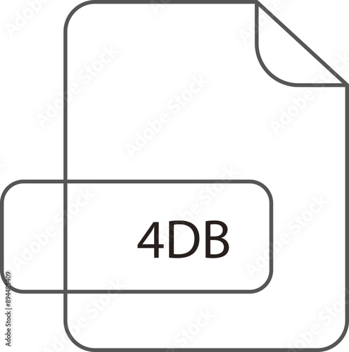 4DB File extension icon raw thicker outline