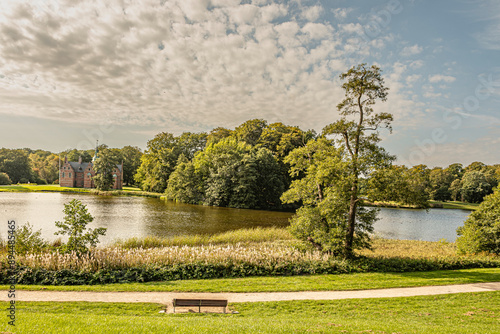 View of frederiksborg park and lake. hillerod denmark. photo