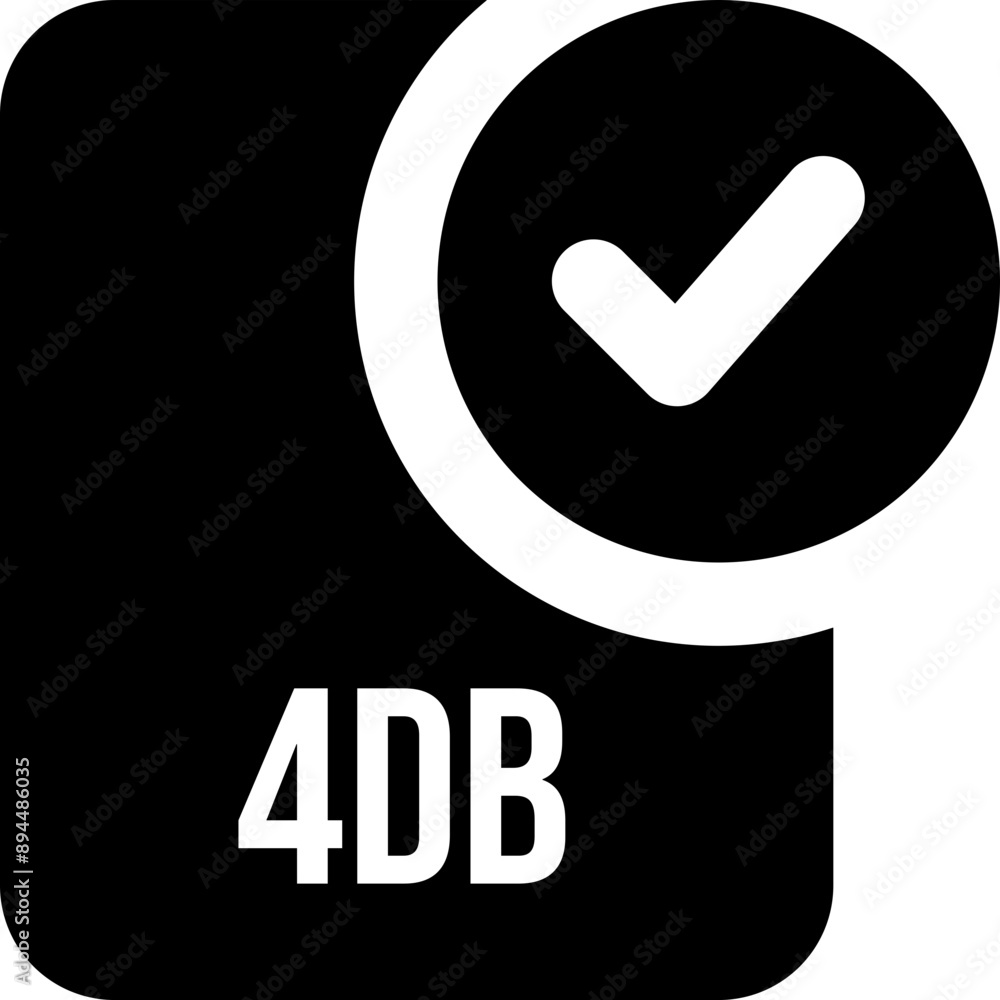 4DB ip file icon with black checked mark 4DB ip file icon with black checked mark