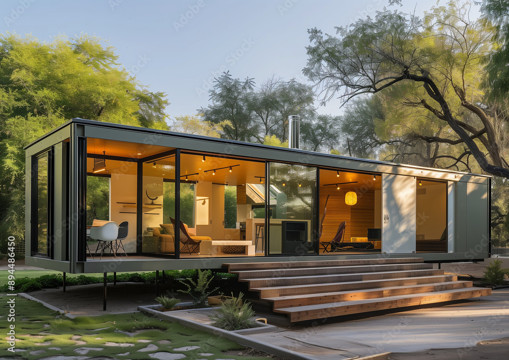 a modern modular home constructed from shipping containers, mobile, house, captivating, Shipping Container Tiny Home, steel containers, supreme quality, superior lighting a modern modular home constructed from shipping containers, mobile, house, captivating, Shipping Container Tiny Home, steel containers, supreme quality, superior lighting