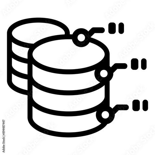 Database icon in thin line style. Vector illustration graphic design