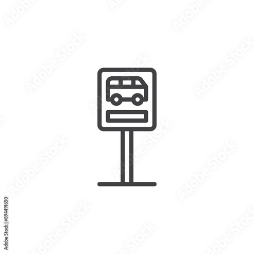 Bus Stop Sign line icon
