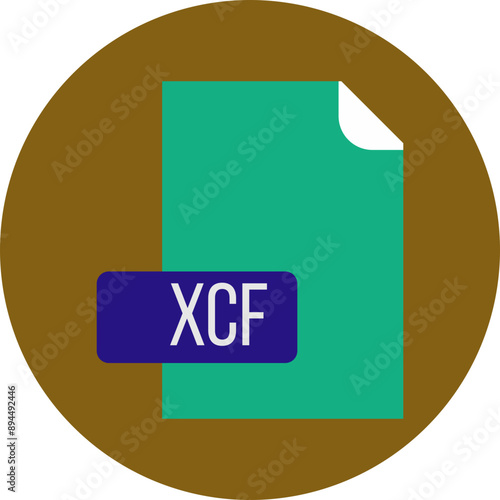 XCF  File format icon rounded circle BG photo