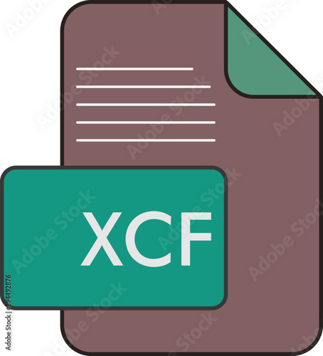 XCF  Fille extension icon fIill and outline photo