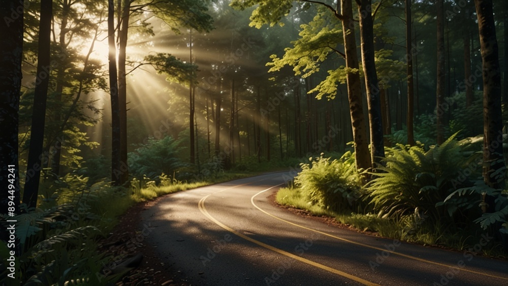 Obraz premium road in the forest