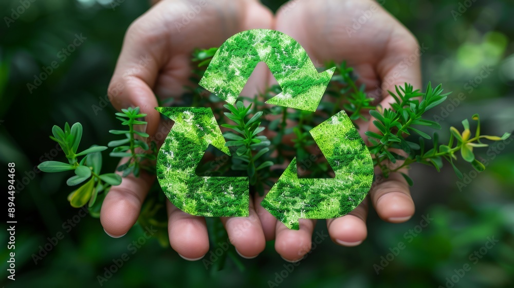 Reduce CO2 emission concept. A hand holds a green CO2 emissions symbol ...