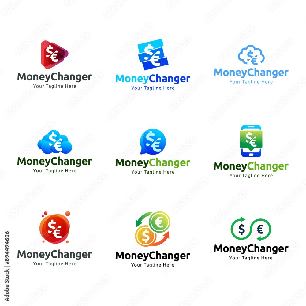 Set of Money Changer Logo Template Design Vector Set of Money Changer Logo Template Design Vector