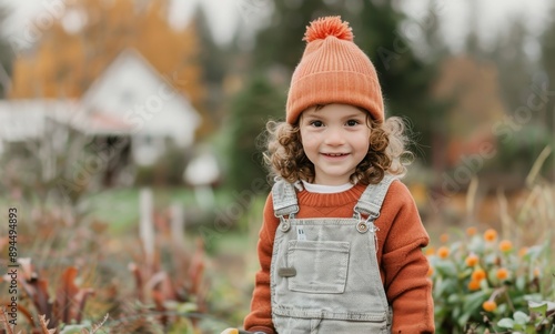 Little Girl Smiling in Garden