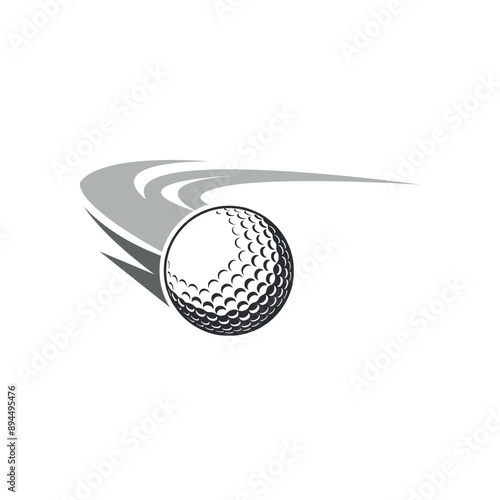 Vector Golf Ball with Swoosh Design