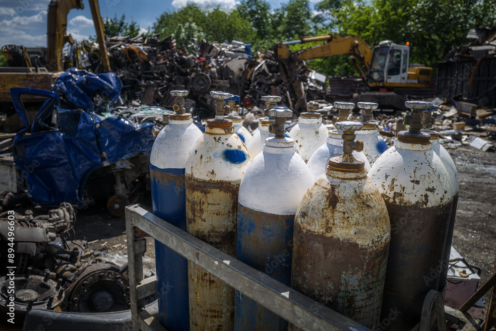 gas cylinders, scrapyard, pressure, propane tanks gas cylinders, scrapyard, pressure, propane tanks